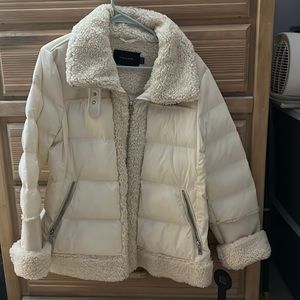 Tahari Faux Shearling trim Coat - New